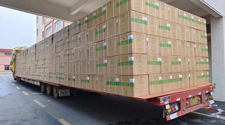 場面壯觀！國內(nèi)某知名品牌客戶2000臺波輪洗衣機(jī)高效裝柜完畢