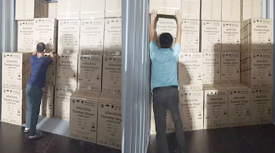 講效率！快速完成英國(guó)客戶(hù)Electriq衣物烘干機(jī)裝柜出貨任務(wù)