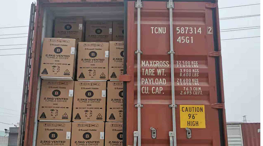 年底沖刺！順利完成英國(guó)Russell hobbs客戶(hù)的滾筒干衣機(jī)出貨