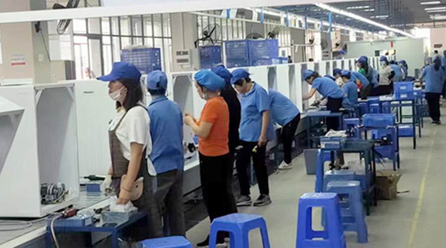 生產(chǎn)實(shí)況！金環(huán)電器開展客戶TCL滾筒衣服烘干機(jī)生產(chǎn)